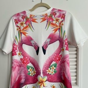 Pink flamingo novelty minidress
